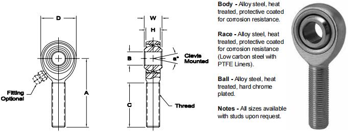 AURORAAM-7關(guān)節(jié)軸承圖紙