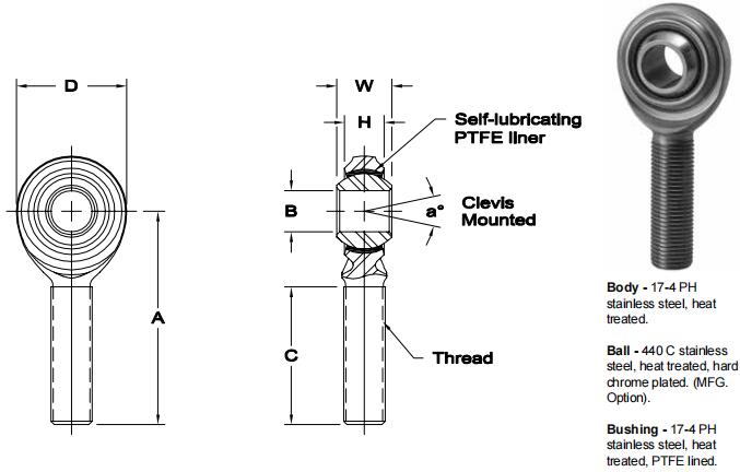 AURORACB-5ET關(guān)節(jié)軸承圖紙