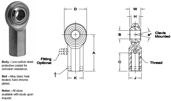 AURORACW-7關(guān)節(jié)軸承圖紙