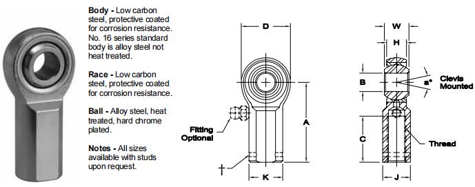 AURORAMW-7關(guān)節(jié)軸承圖紙