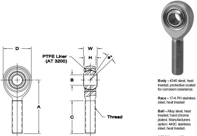 AURORAPRB-12T關(guān)節(jié)軸承圖紙