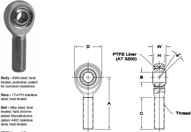 AURORAPRXM-4T 關(guān)節(jié)軸承圖紙