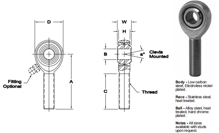AURORASB-7關(guān)節(jié)軸承圖紙