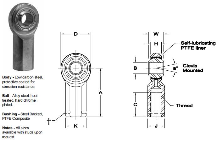 AURORAVCG-12關(guān)節(jié)軸承圖紙